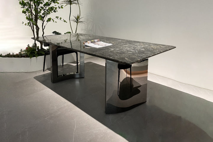 Veneto Luxurious  Black Galaxy Carrara Marble Dining Table