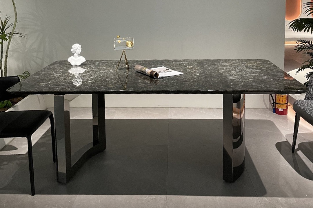 Veneto Luxurious  Black Galaxy Carrara Marble Dining Table
