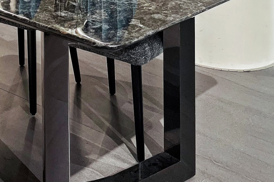 Veneto Luxurious  Black Galaxy Carrara Marble Dining Table