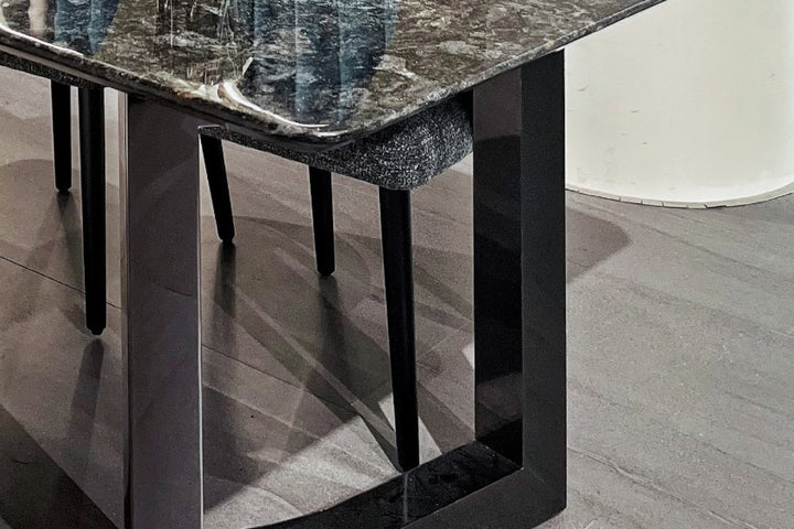 Veneto Luxurious  Black Galaxy Carrara Marble Dining Table