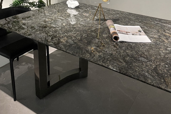 Veneto Luxurious  Black Galaxy Carrara Marble Dining Table