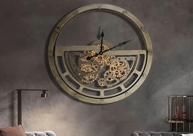 Vintage Moving Cog Wall Clock 68CM