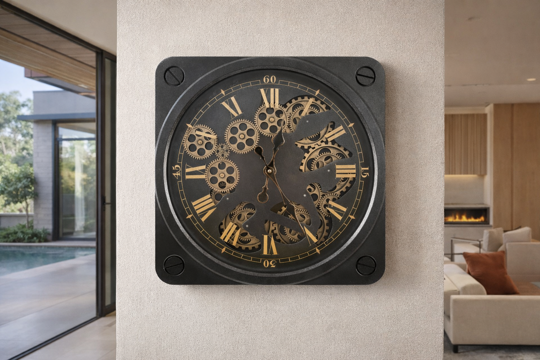 Rexon Mechanical Gear Wall Clock with Roman Numerals (50 cm)