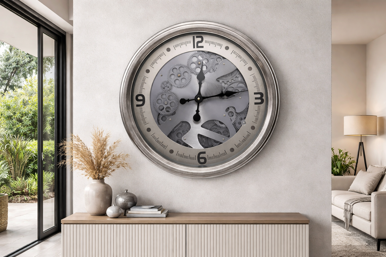 Brandon Industrial Gear Wall Clock for Modern Interiors