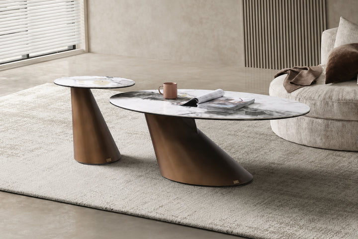 Vita Luno Sintered Stone Corner Table