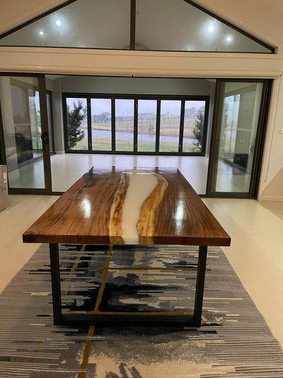 White Epoxy Dining Table