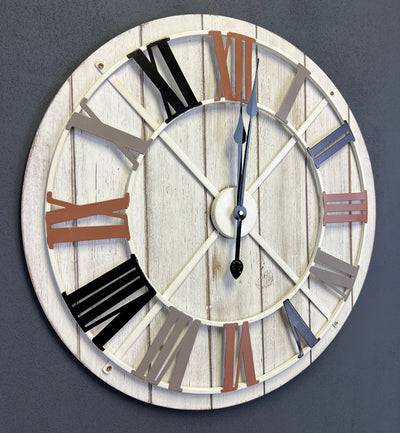 White Washed Analog Large Size Clock