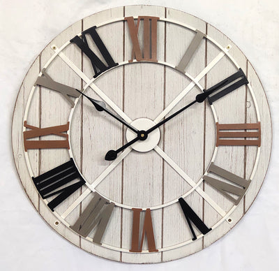 White Washed Analog Large Size Clock