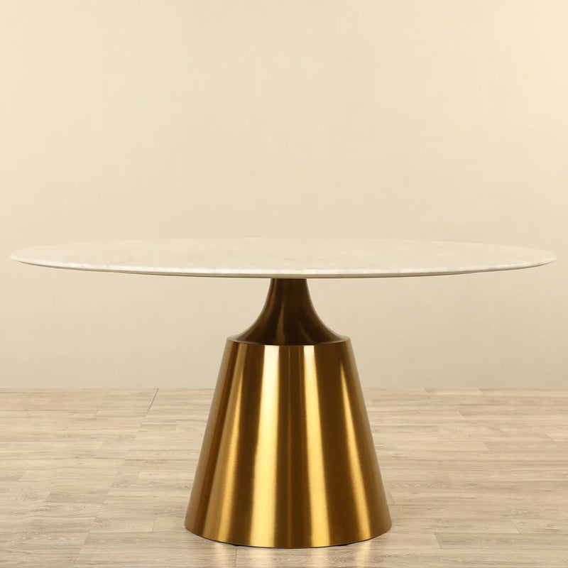 Amara Pedestal Marble Dining Table