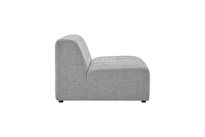 Gray upholstered chair on a white background