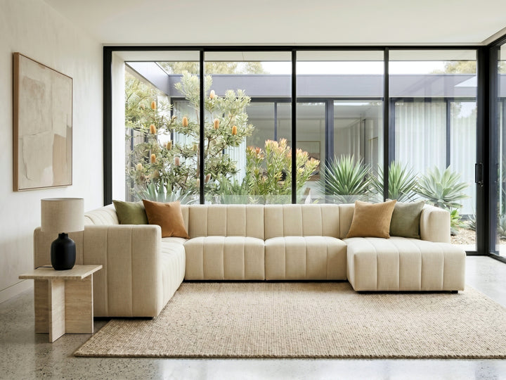 Amsterdam Modular Corner Lounge - Contemporary Fabric Sectional Sofa