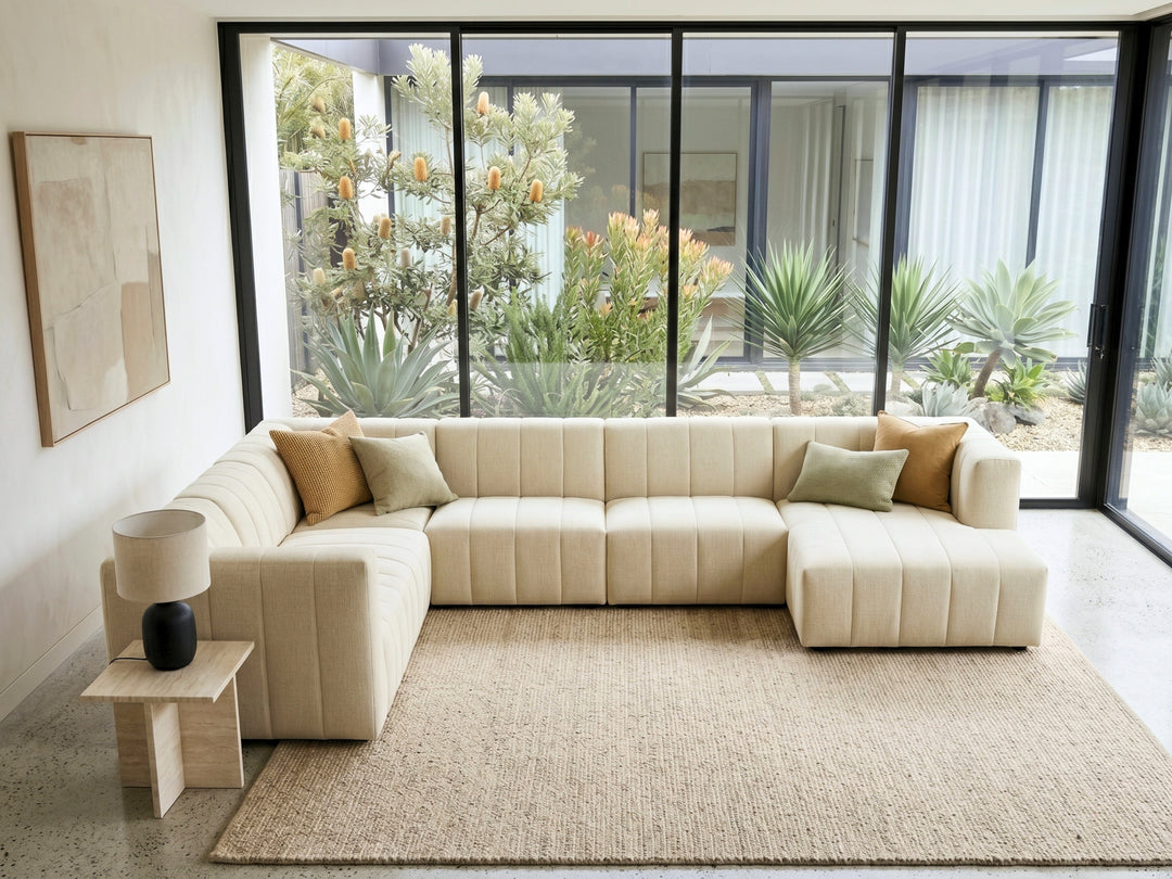 Amsterdam Modular Corner Lounge - Contemporary Fabric Sectional Sofa