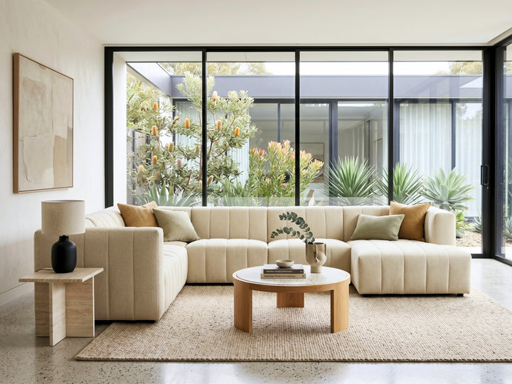 Amsterdam Modular Corner Lounge - Contemporary Fabric Sectional Sofa