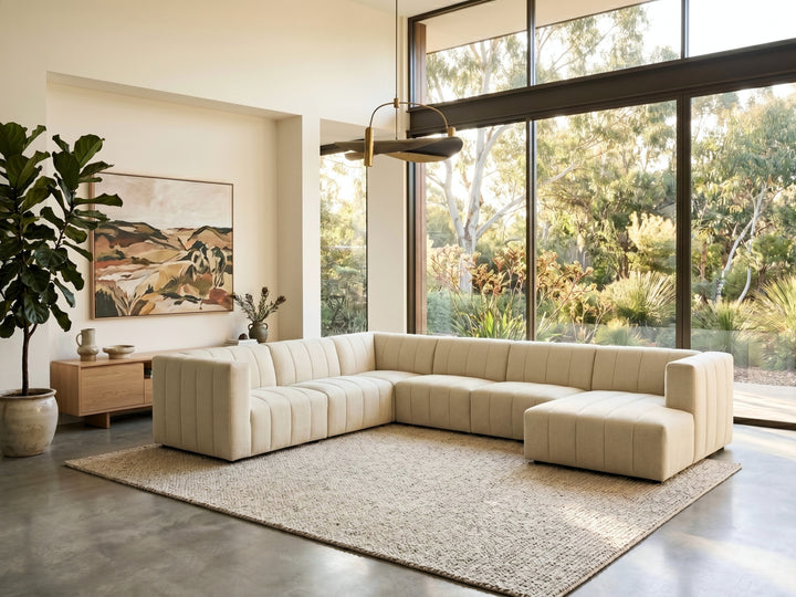 Amsterdam Modular Corner Lounge - Contemporary Fabric Sectional Sofa