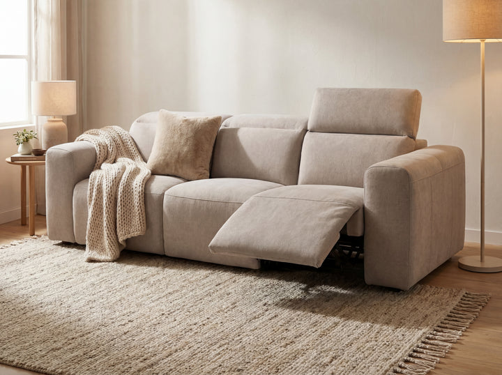 Arizona Fabric Reclining Sectional Sofa with Adjustable Headrests