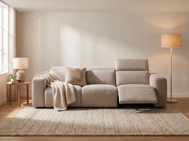 Arizona Fabric Reclining Sectional Sofa with Adjustable Headrests
