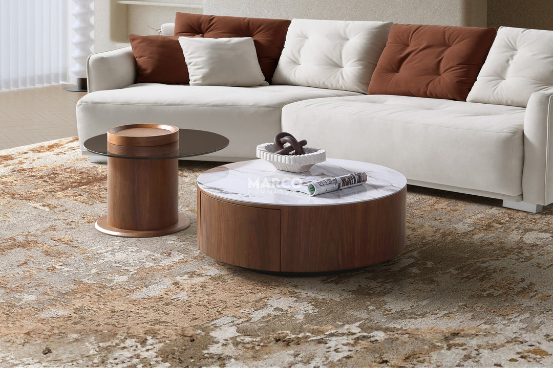 Bahamas Nesting Coffee Table Set White Sintered Stone