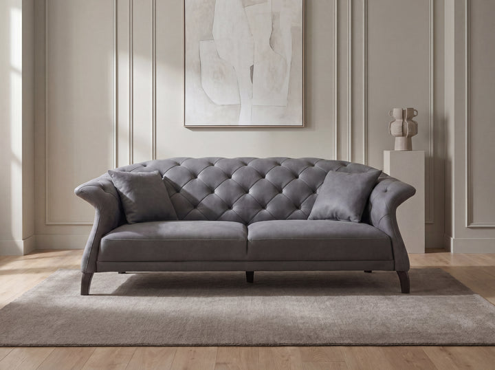 Brixton Chesterfield Leather Sofa – Tufted Design