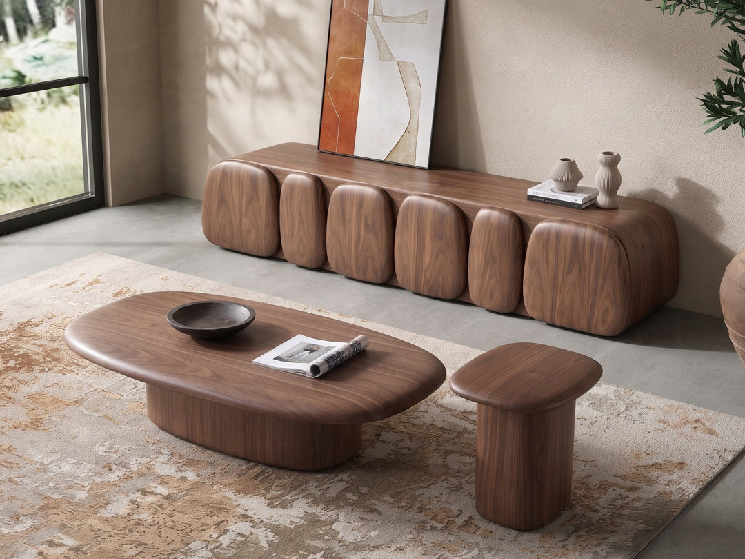Castello Walnut Veneer Lowline TV Unit