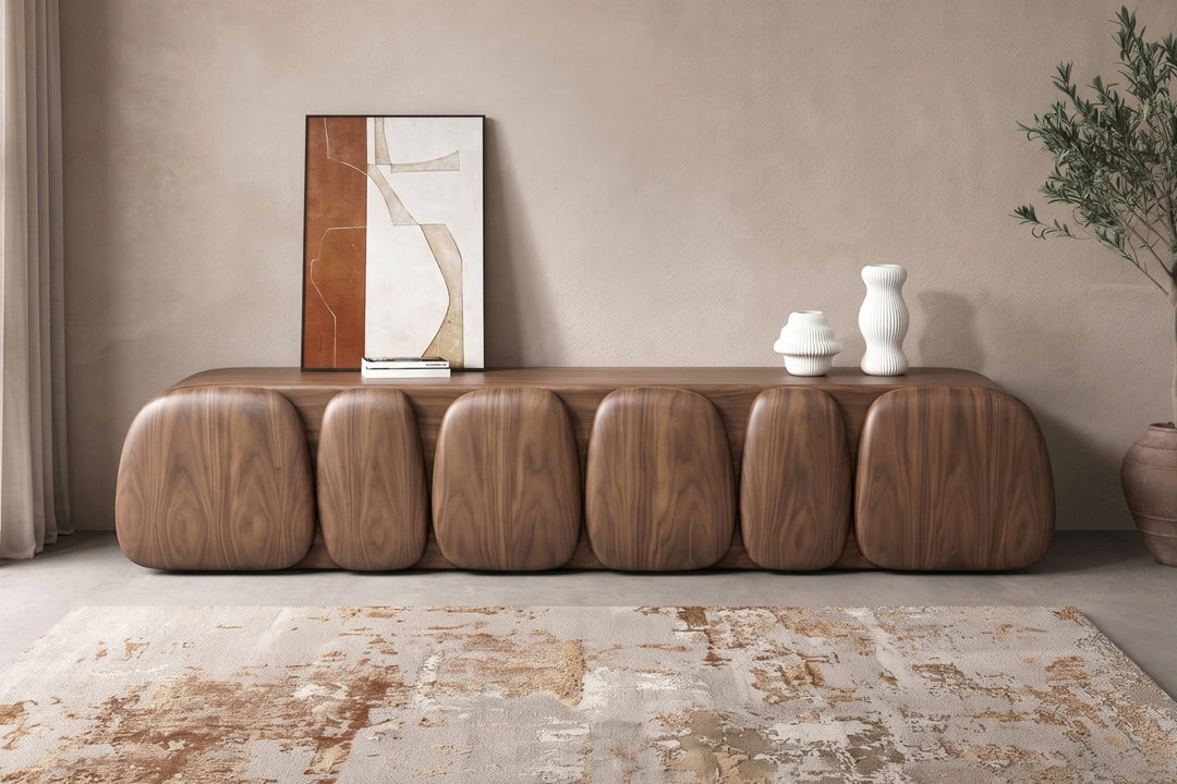 Castello Walnut Veneer Lowline TV Unit