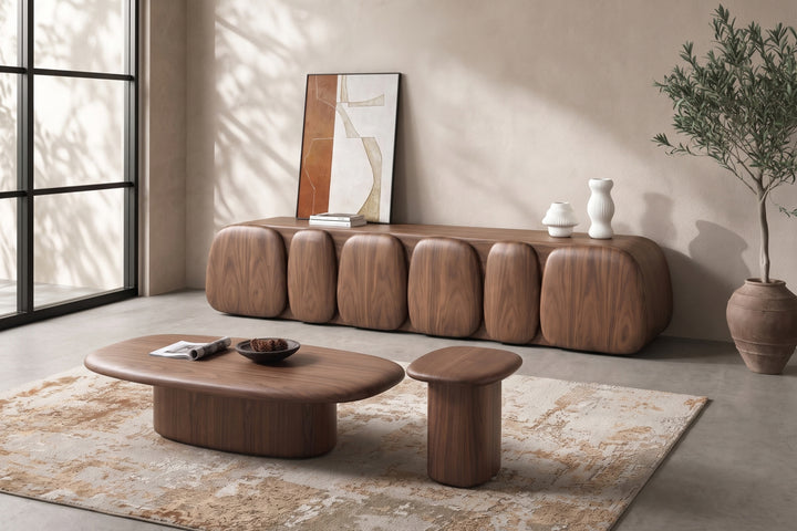 Castello Walnut Veneer Lowline TV Unit