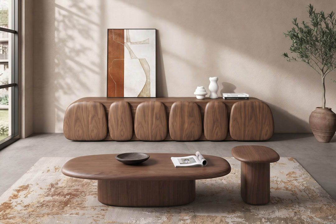 Castello Walnut Veneer Lowline TV Unit
