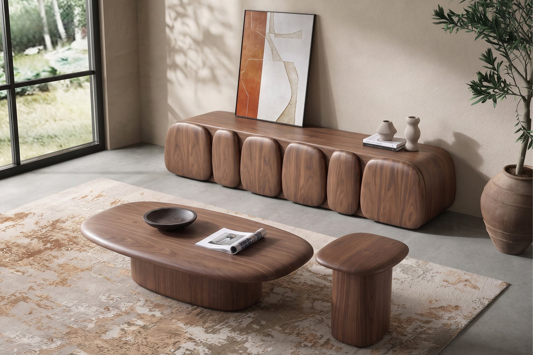 Castello Walnut Veneer Lowline TV Unit
