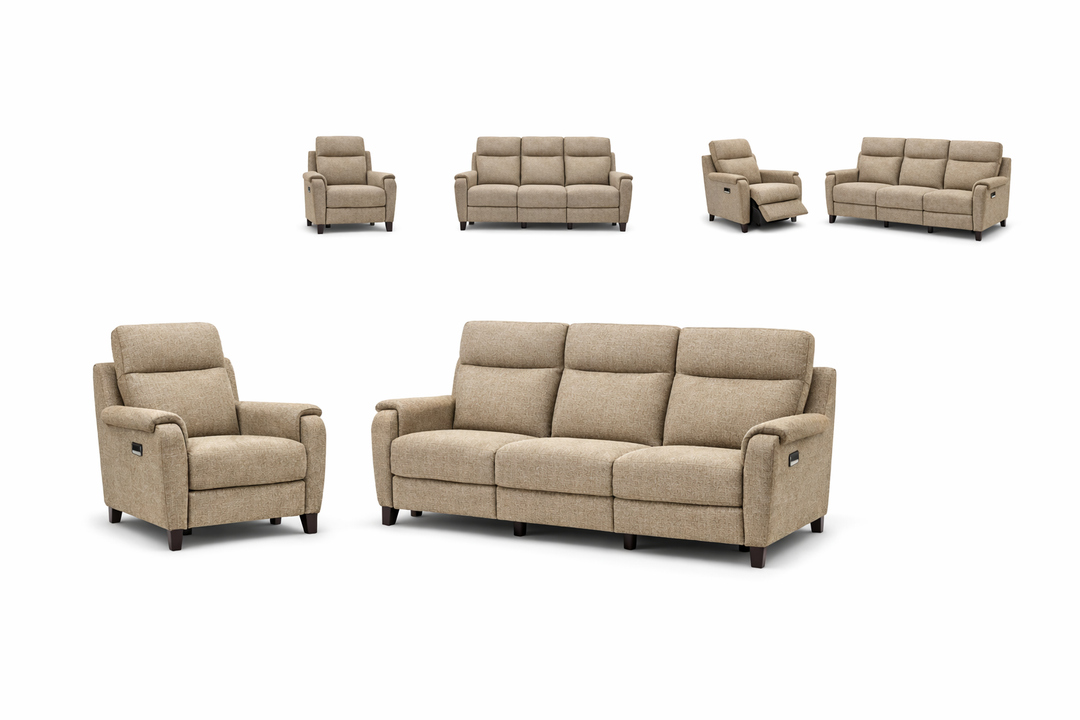 Captiva Fabric Reclining Lounge Sofa – Modern Recliner Couch