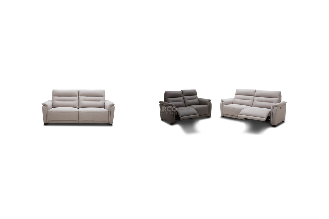 Set of three gray sofas on a white background