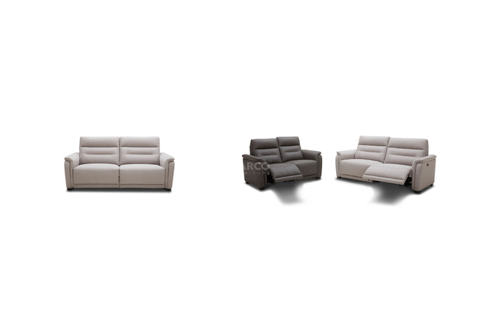 Set of three gray sofas on a white background