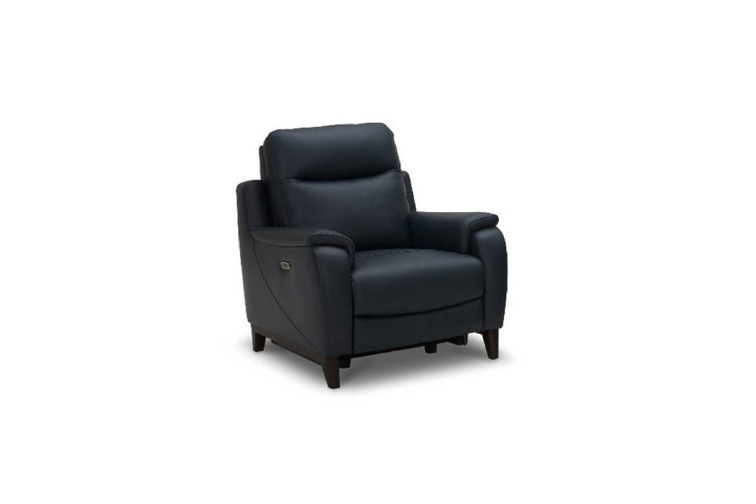 Black recliner chair on a white background