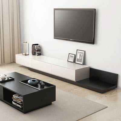 Casper Extendable Modern TV Unit White & Black