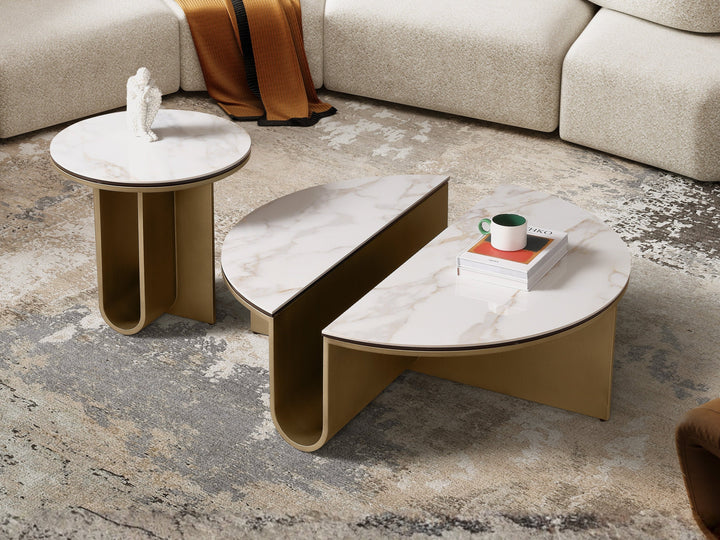 Catalina Coffee Table with White Sintered Stone Top