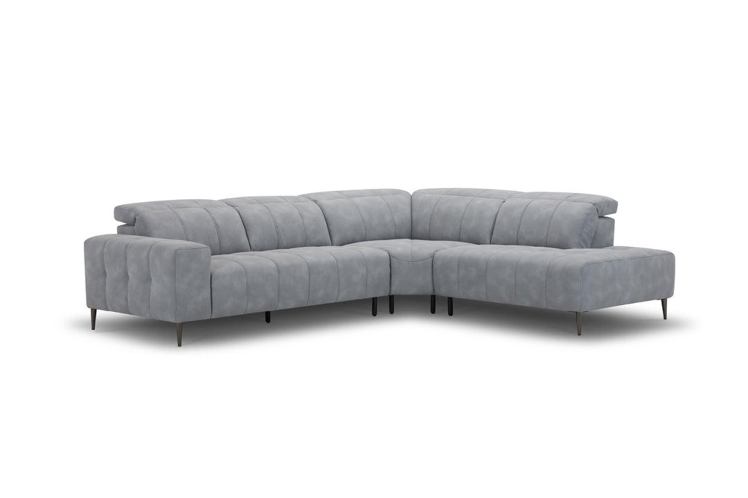 Gray sectional sofa on a white background