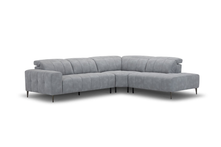 Gray sectional sofa on a white background