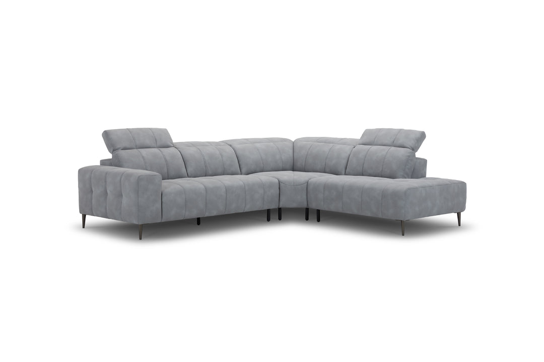 Gray sectional sofa on a white background