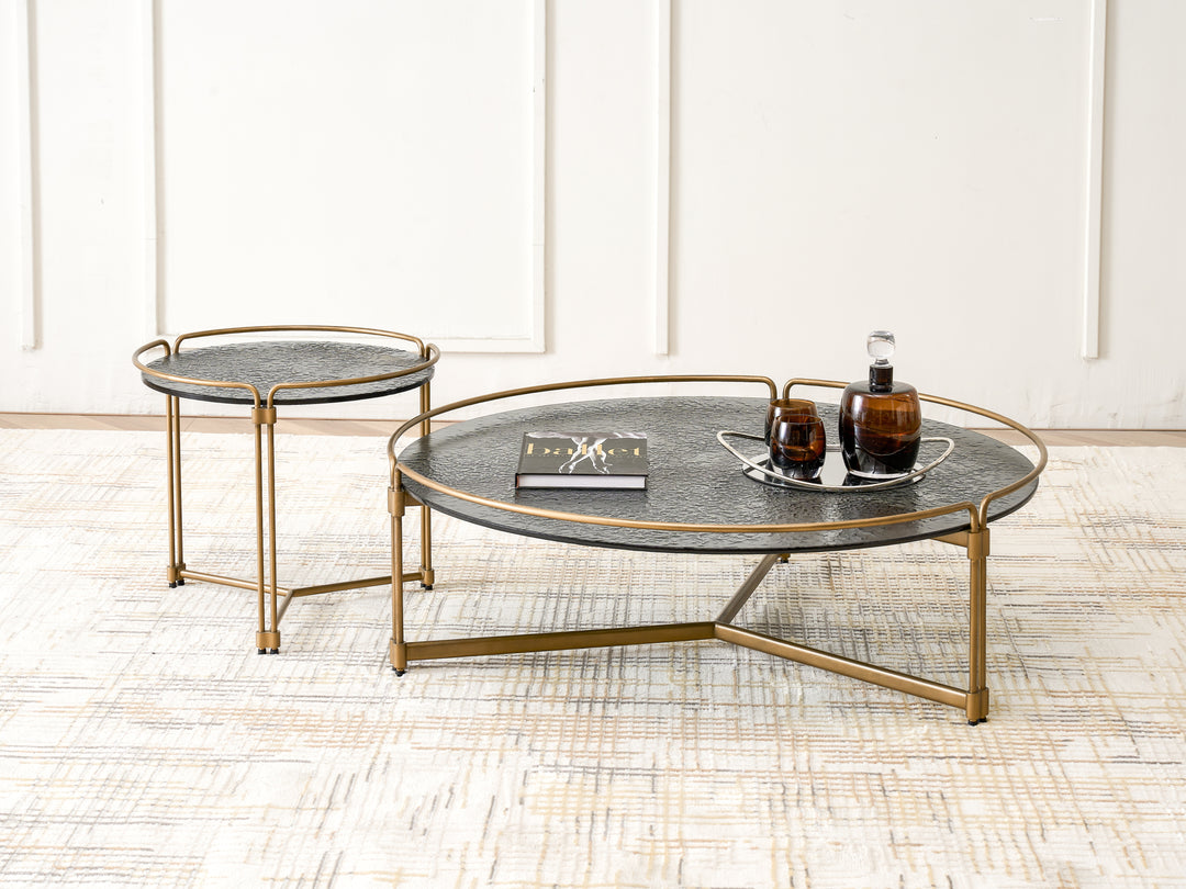 Copenhagen Ripple Glass Top Coffee Table