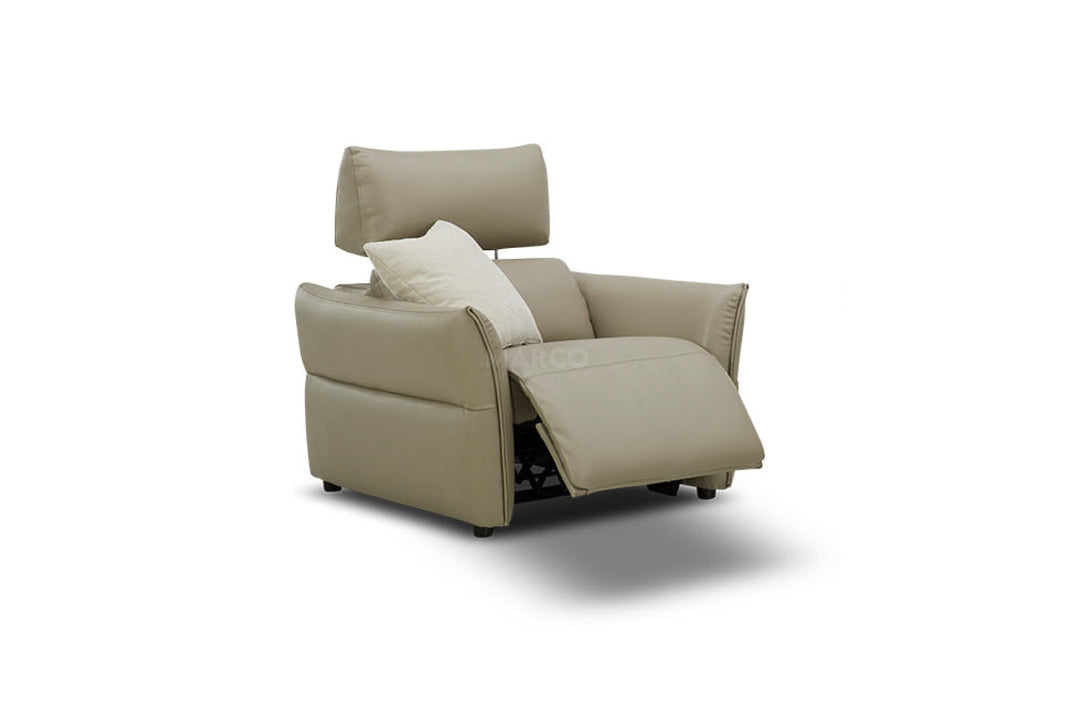 Cyprus Leather Recliner Sofa with Adjustable Headrests