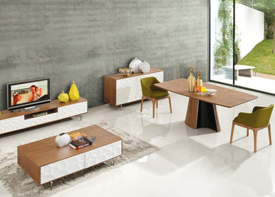 Daisy Wooden TV Unit with Natural Ash Wood Top and Steel Nickel Brushed Base - Marco Furniture