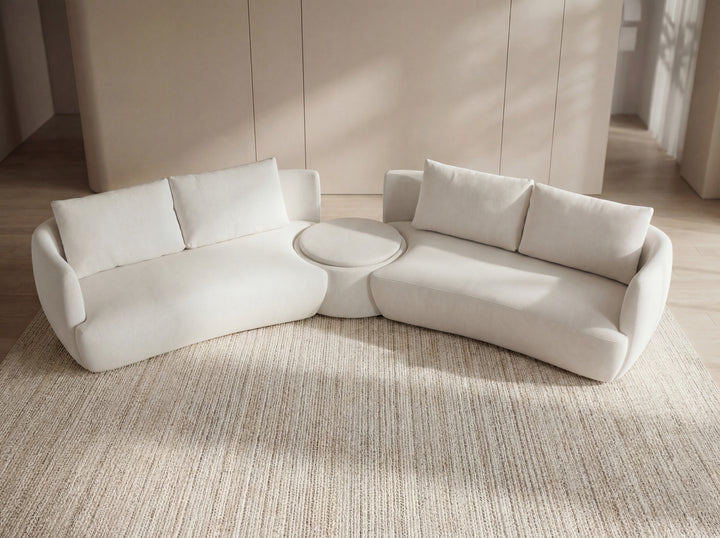 Dove 6-Seater Corner Fabric Lounge with Ottoman – Modern Sectional Sofa