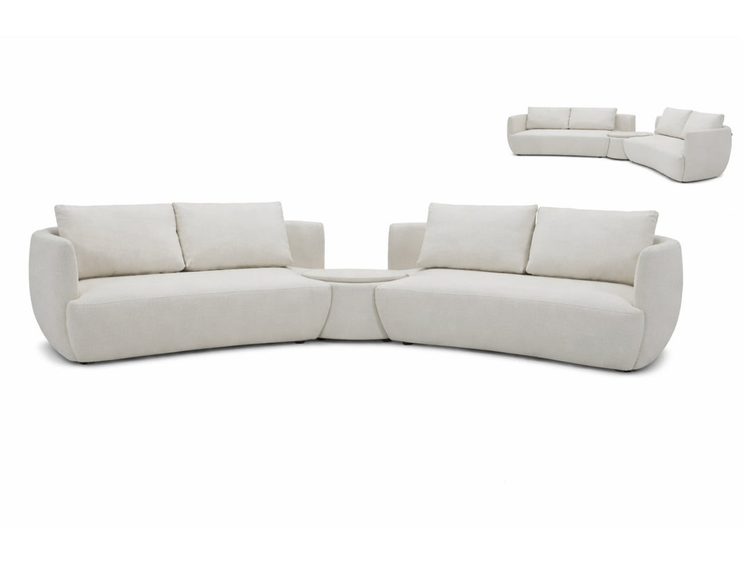 Dove 6-Seater Corner Fabric Lounge with Ottoman – Modern Sectional Sofa