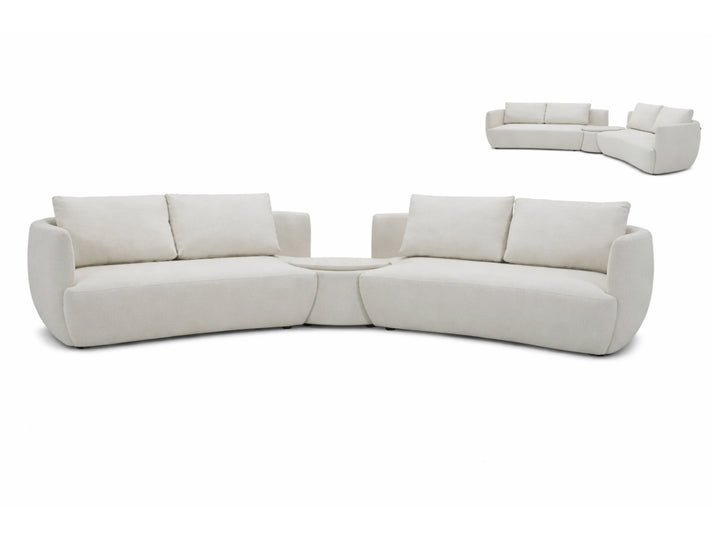Dove 6-Seater Corner Fabric Lounge with Ottoman – Modern Sectional Sofa