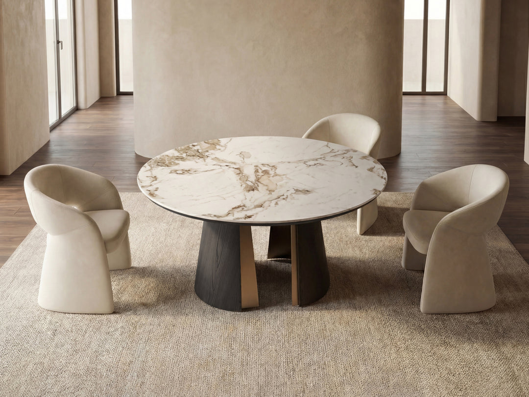 Mont Blanc Sintered Stone Round Dining Table (Black)