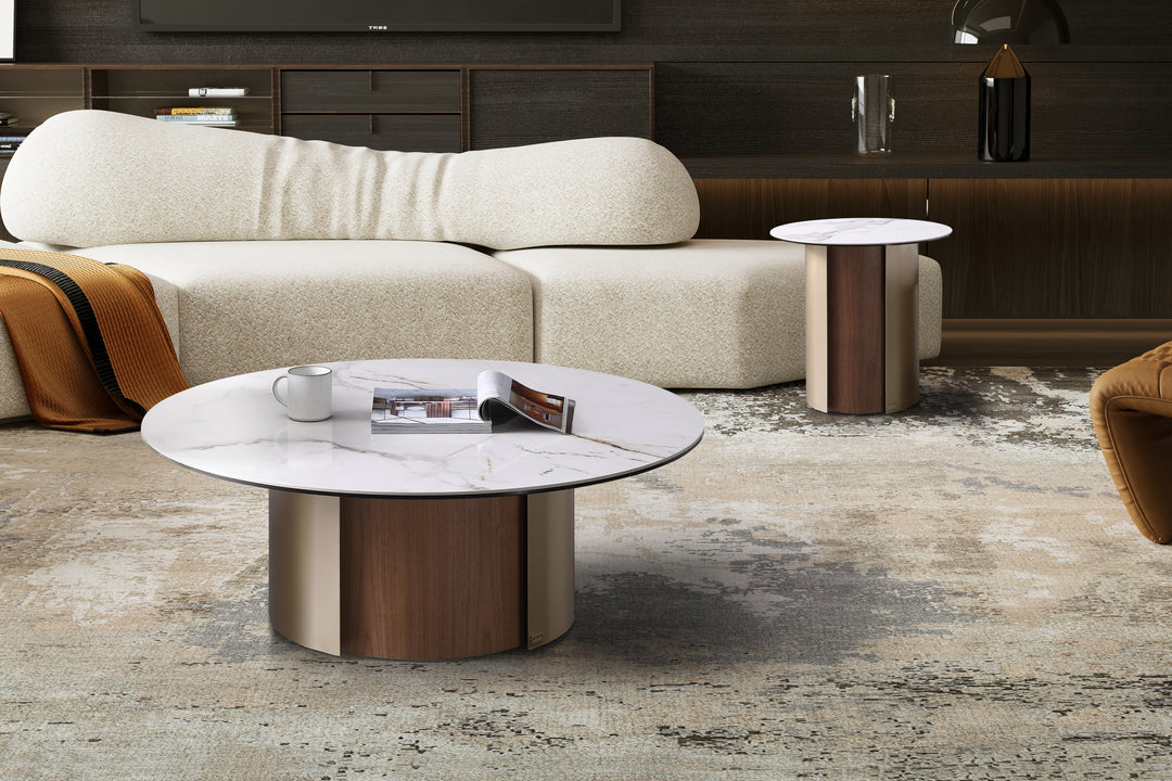 Forma Bella Sintered Stone Round Coffee Table Set