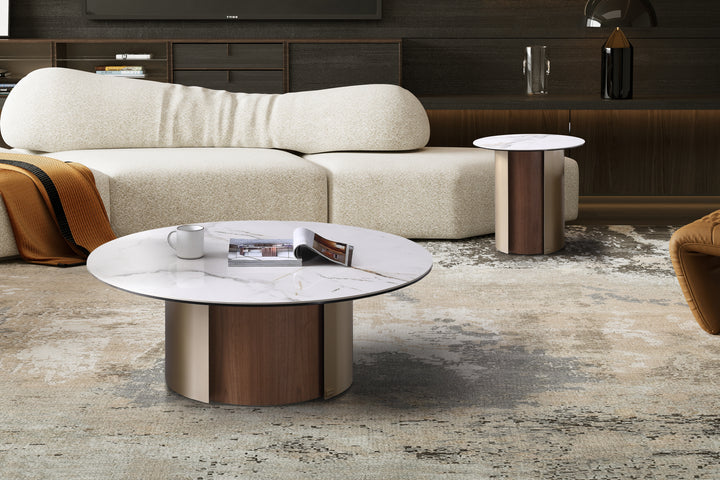 Forma Bella Sintered Stone Round Coffee Table Set