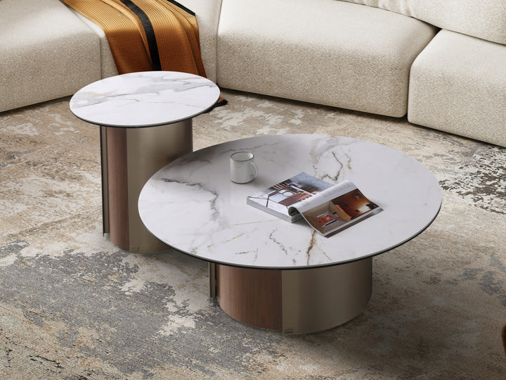 Forma Bella Sintered Stone Round Coffee Table Set