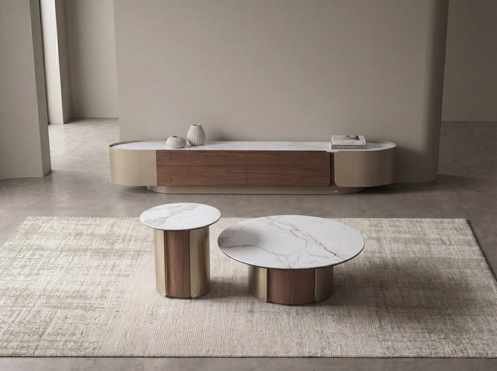 Forma Bella Sintered Stone Round Coffee Table Set