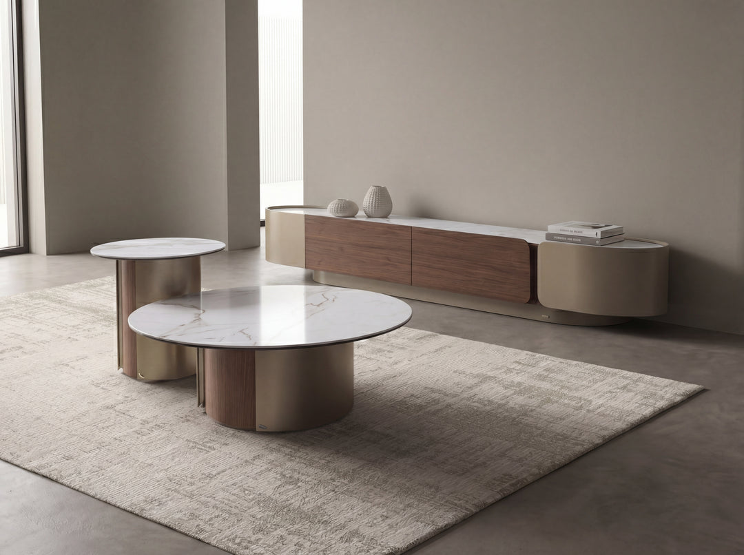 Forma Bella Sintered Stone Round Coffee Table Set