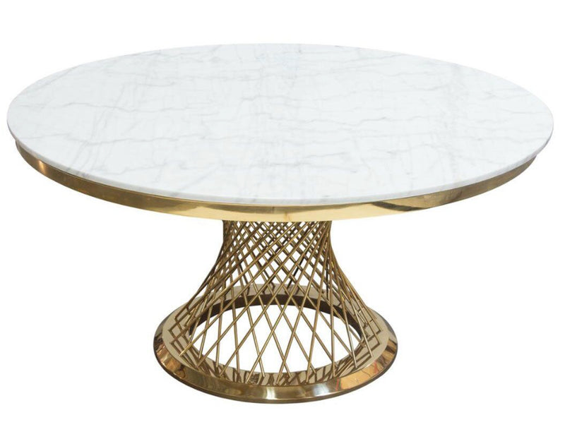 Kimber Pedestal Marble Dining Table