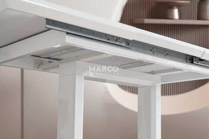 Lacy Black and White Extendable Dining Table